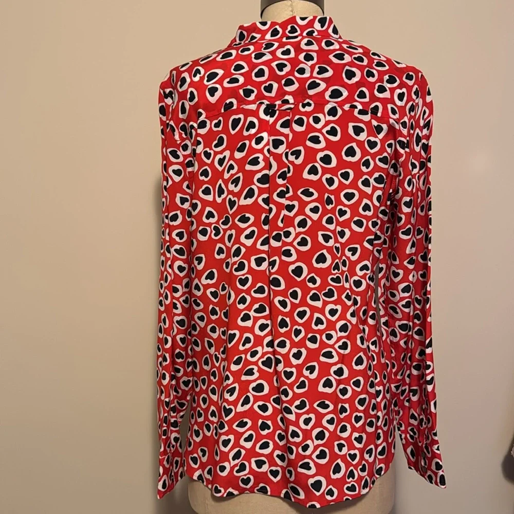 J Crew Classic-fit boy shirt in silk heart print size 10 - Picture 6 of 8